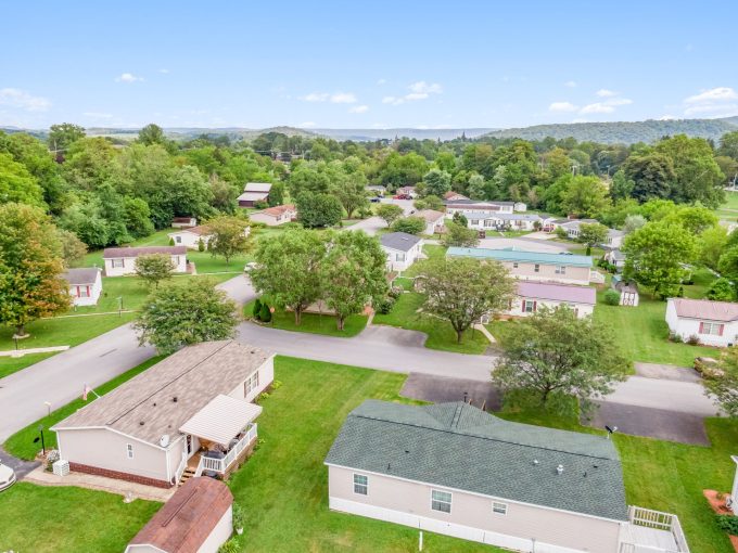 Aerial view of homes in Independence Place